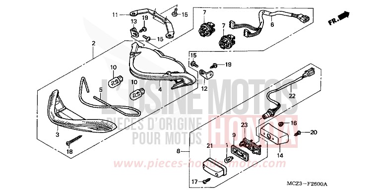 HECKLEUCHTE von Hornet 900 GRAPHITE BLACK (NHB01) von 2007